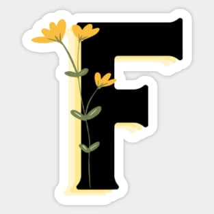 F Floral Monogram Sticker